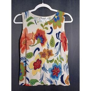 Joseph A Silk Bright Floral Ivory Tank Top Women’s Large Spring Layer